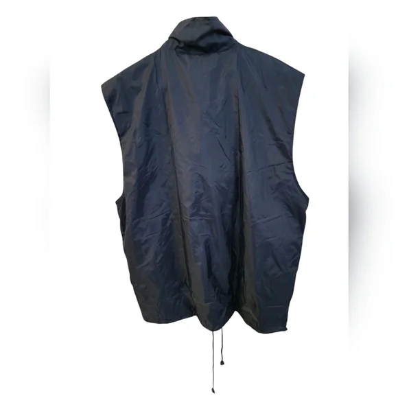 Vintage Cerruti Image Men's Full Zip Vest With Pouch Blue Drawstring Size Large* - Picture 4 of 17
